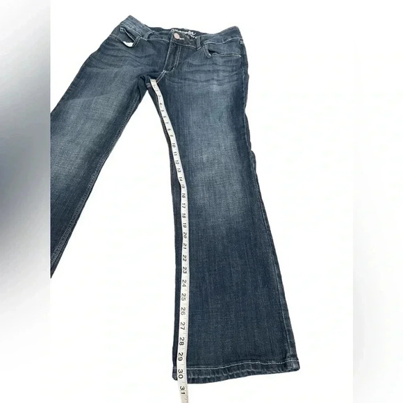 Wrangler Bootcut Stretch Dark Wash Mid Rise Western Denim Jeans 09MWZDO size 13 - Picture 9 of 11